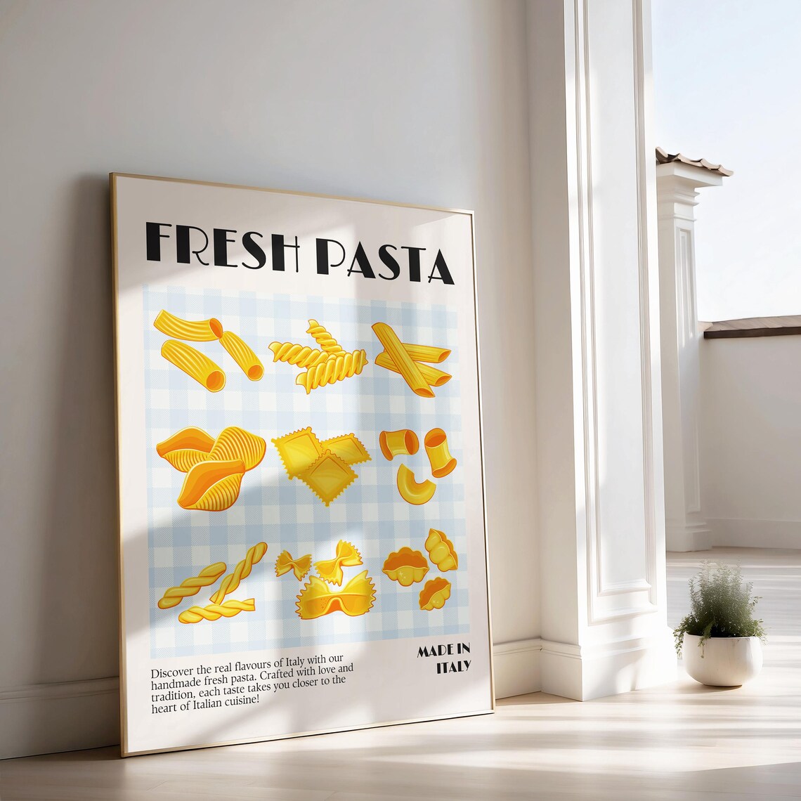 Fresh Pasta Illustrated Pasta Shapes Italian Kitchen Made In Italy Poster - Image 3
