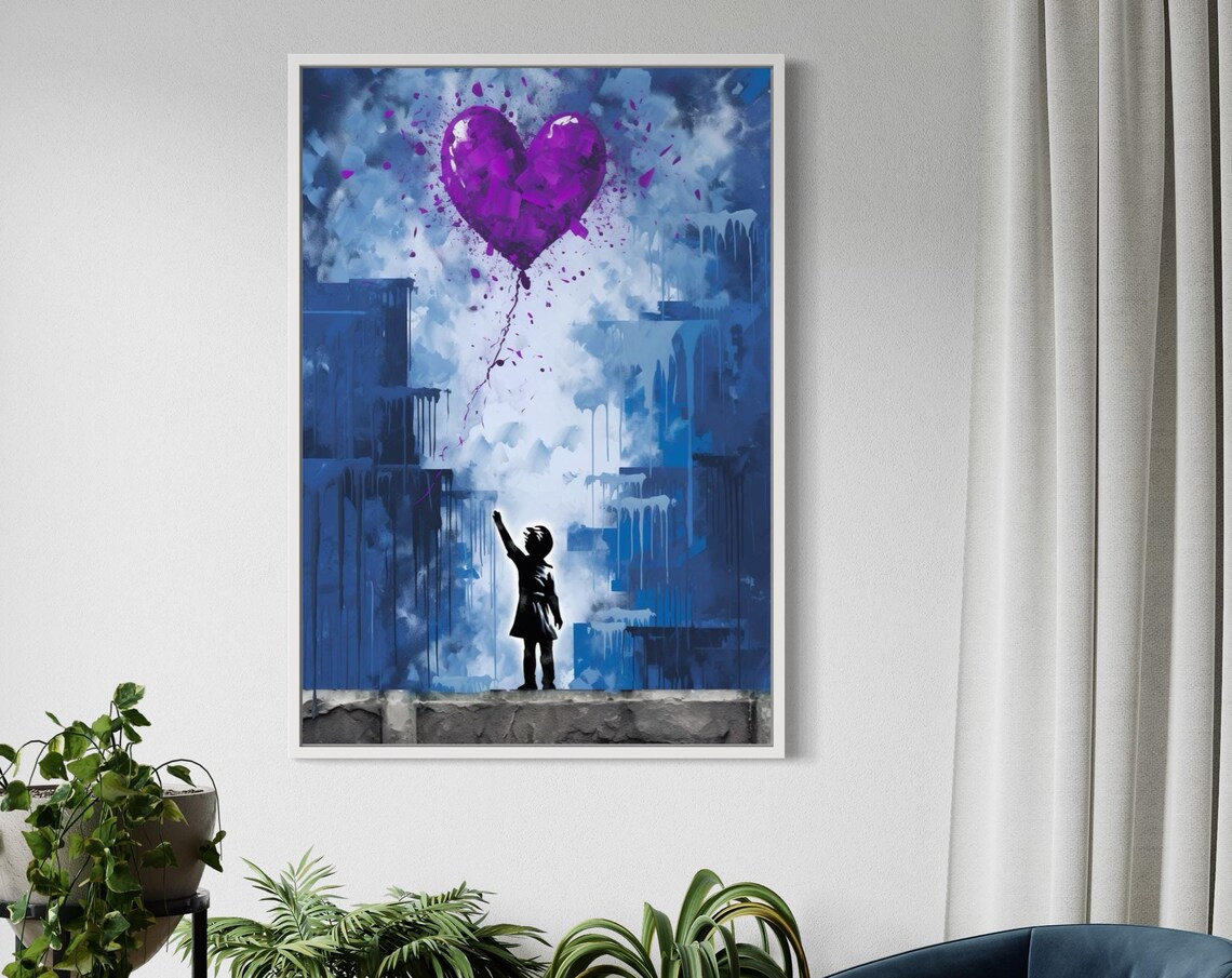 Banksy-Inspired Girl Balloon Graffiti Art Print