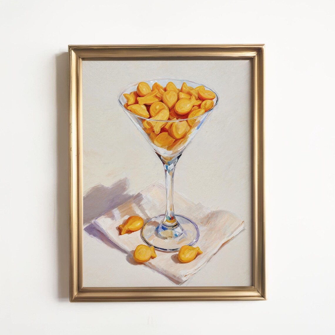 Cheddar Fish Crackers Nostalgic Still Life Art Print