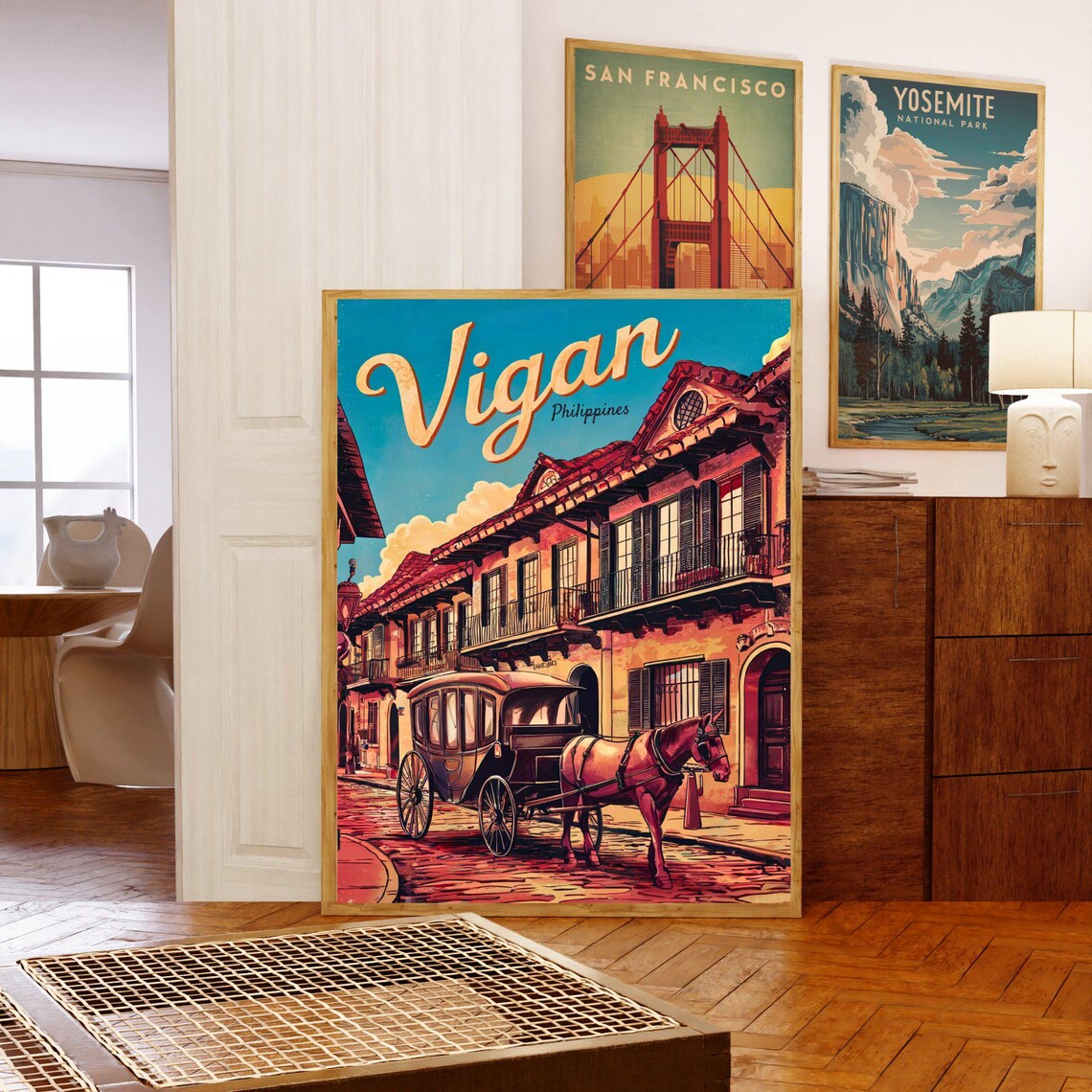 Vigan Philippines Horse Drawn Carriage Colonial Street Travel Poster - Image 5