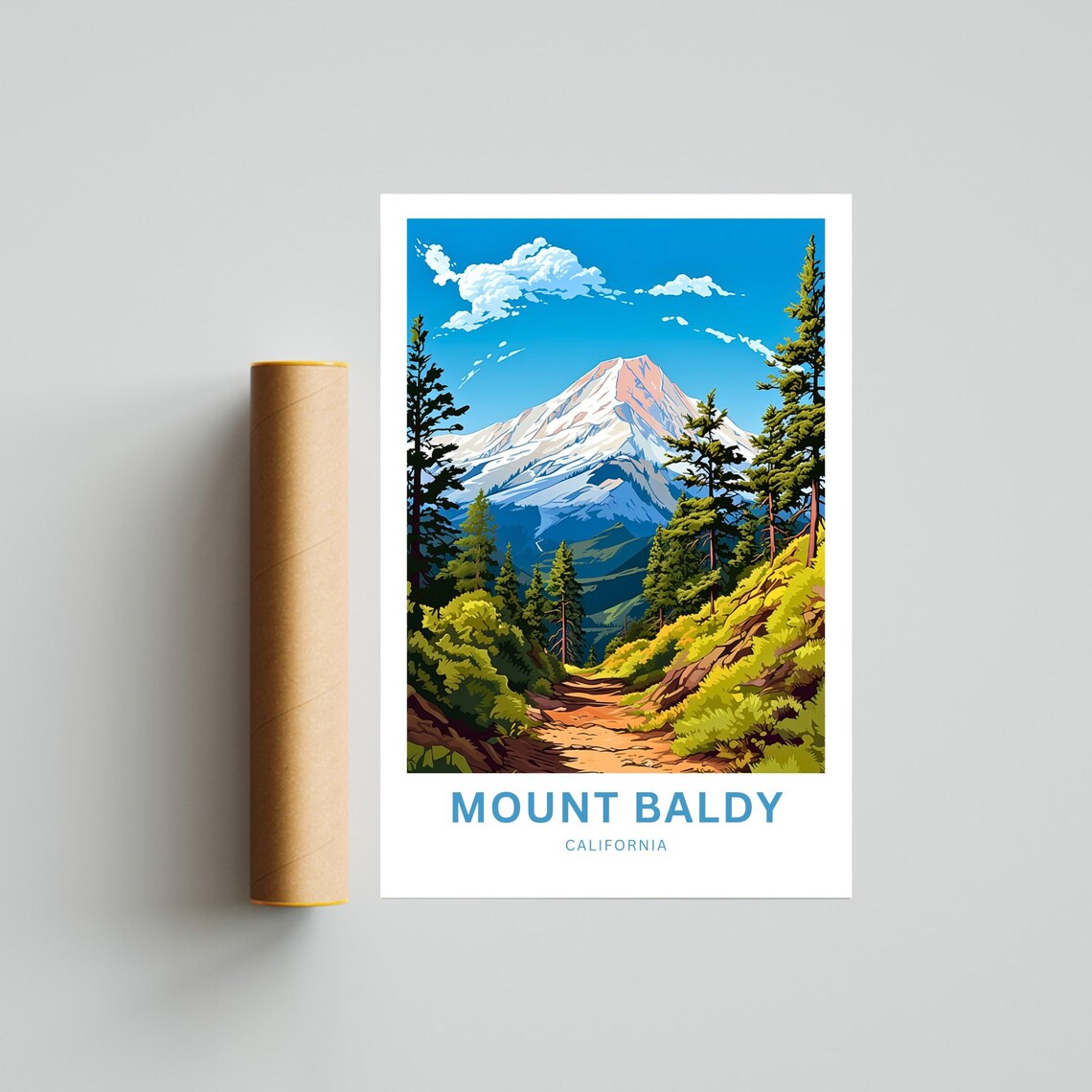 Mount Baldy California Pine Forest Trail to Snowy Peak Poster - Image 4
