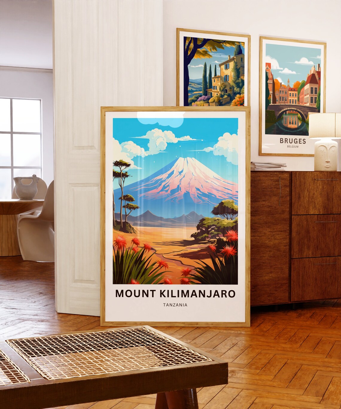 Mount Kilimanjaro Snow Capped Peak Tanzania Safari Art Poster - Image 5