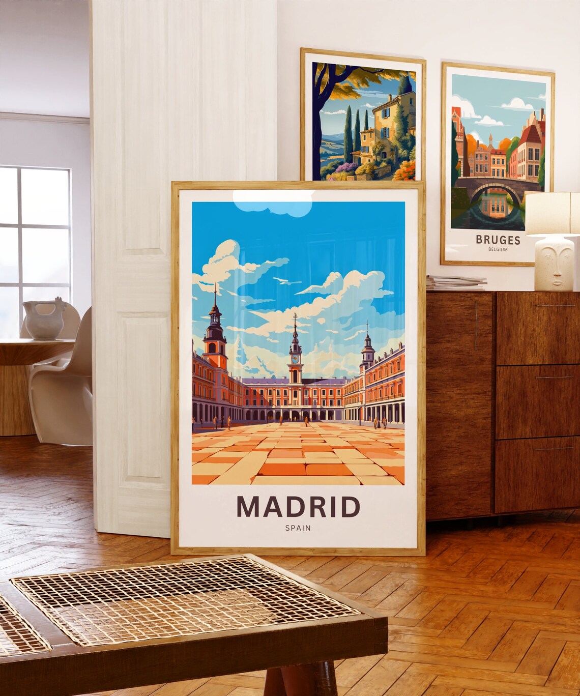 Madrid Spain Plaza Mayor Historic Square Illustration Poster - Image 5
