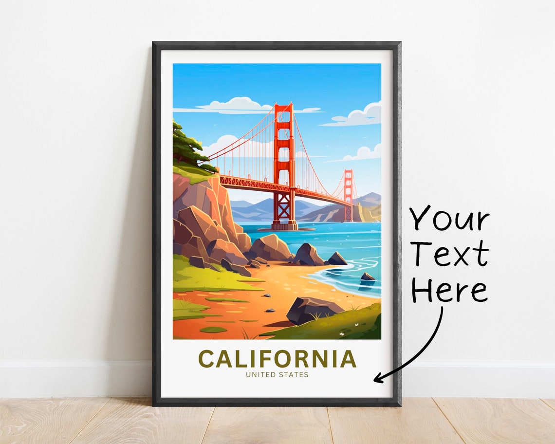 Personalized Golden Gate Bridge California Coast Iconic Poster