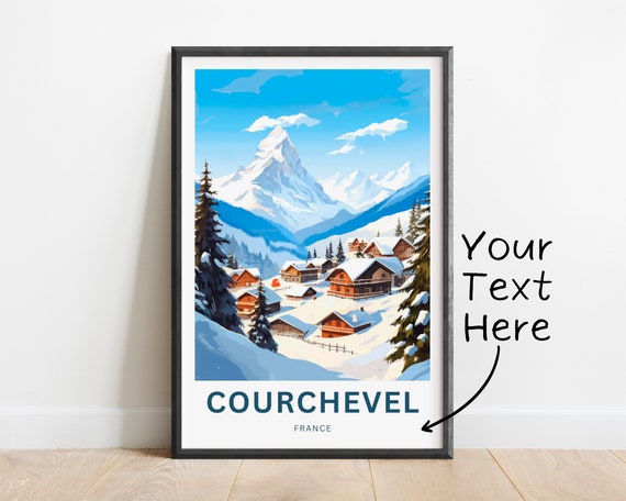 Personalized Courchevel Travel Print Courchevel Poster France Wall Art Framed Present Gift France Present