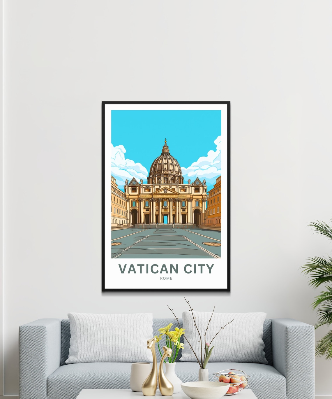 Vatican City Rome St Peters Basilica Illustration Travel Poster - Image 3