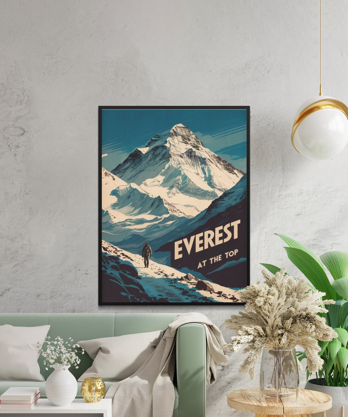Mount Everest Climber Snowy Ridge Summit Vintage Adventure Poster - Image 2