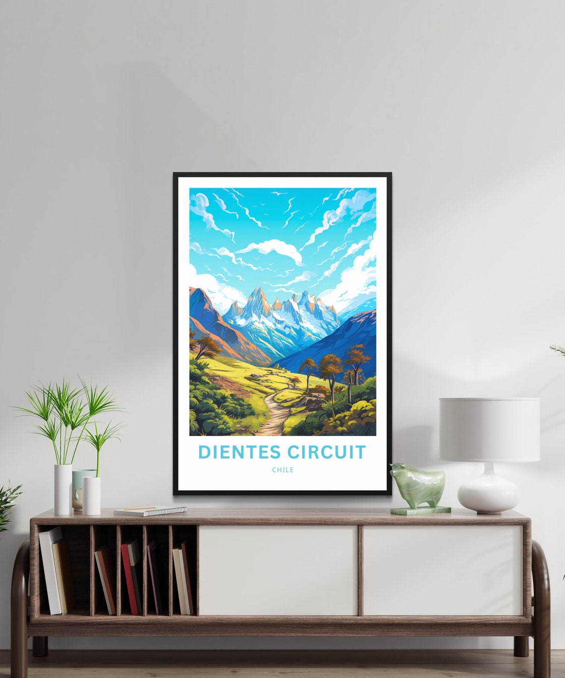 Dientes Circuit Chile Craggy Peaks Valley Trail Panorama Poster - Image 2