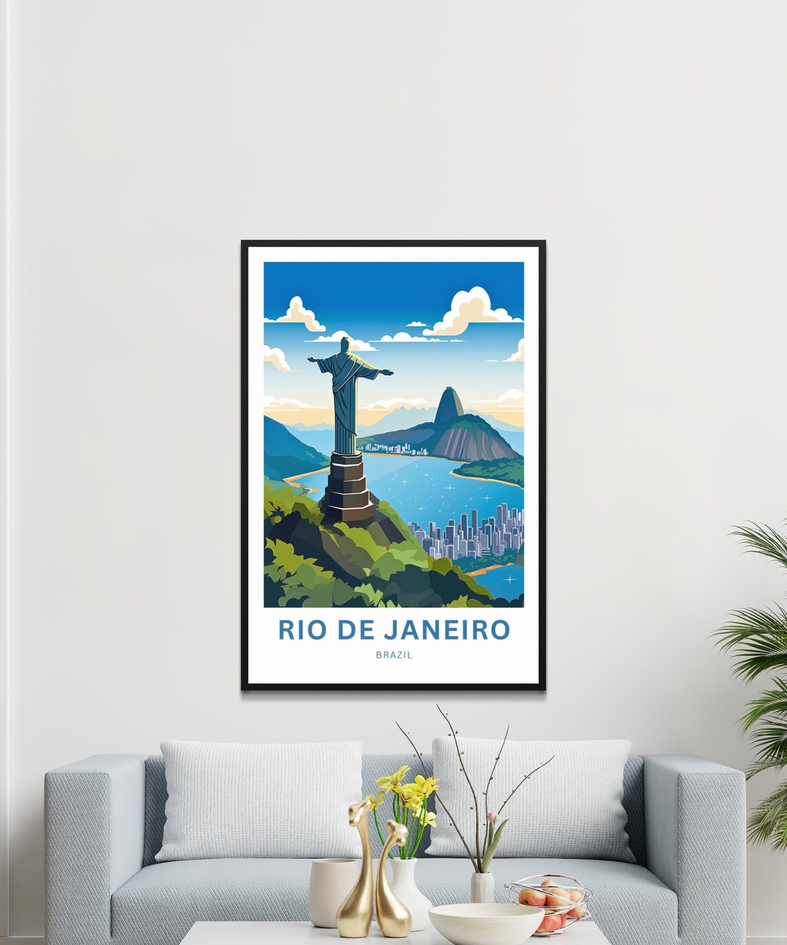Rio De Janiero Travel Print Rio De Janiero Poster Brazil Wall Art Framed Present Gift Brazil Present - Image 2