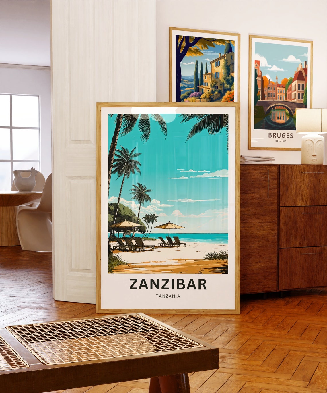 Zanzibar Tanzania Personalized Turquoise Beach With Palms Poster - Image 5