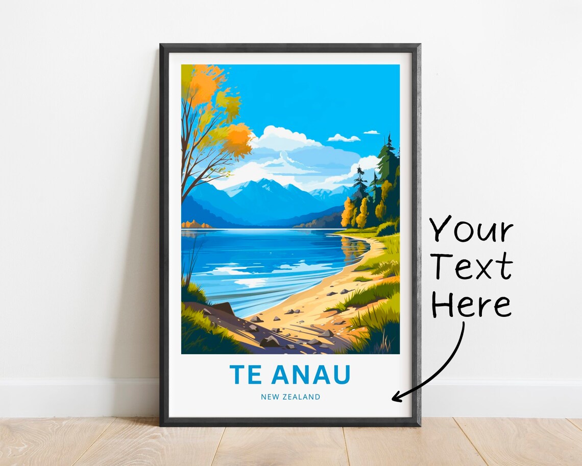 Te Anau Personalized New Zealand Alpine Lakeshore Scene Poster