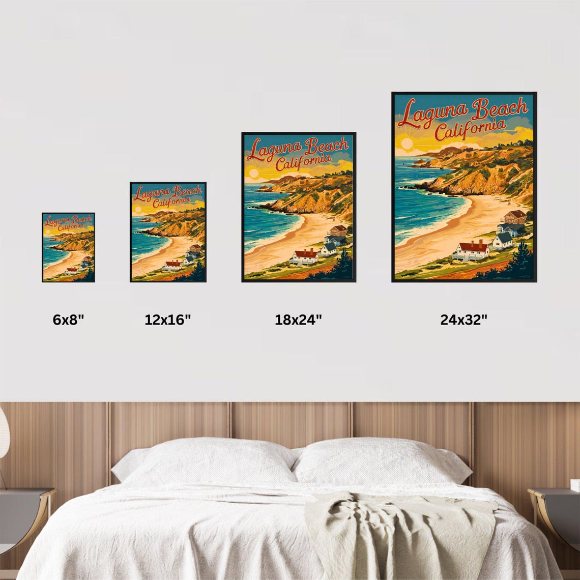 Laguna Beach California Sunset Coast Cliffs Retro Travel Poster - Image 2