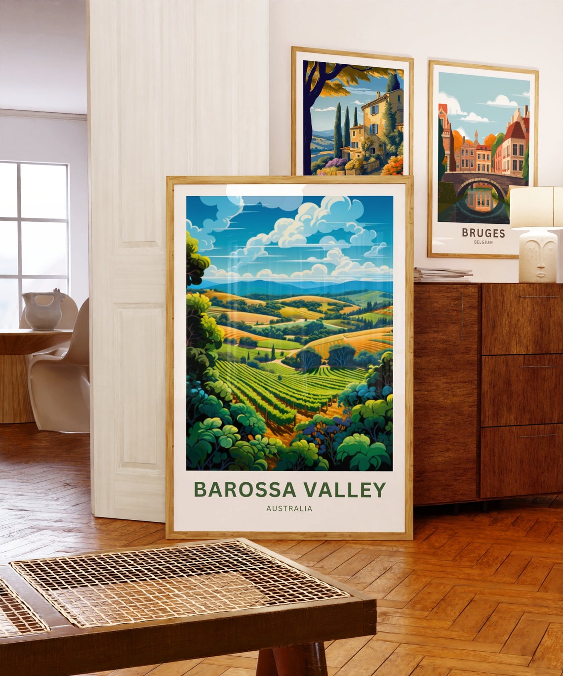Barossa Valley Australia Rolling Vineyard Hills Wine Travel Poster - Image 5