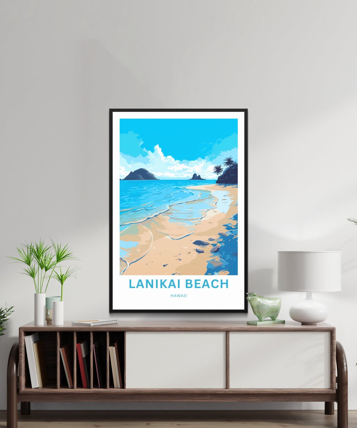 Lanikai Beach Hawaii Sandy Shore Ocean Waves Island Travel Poster - Image 2