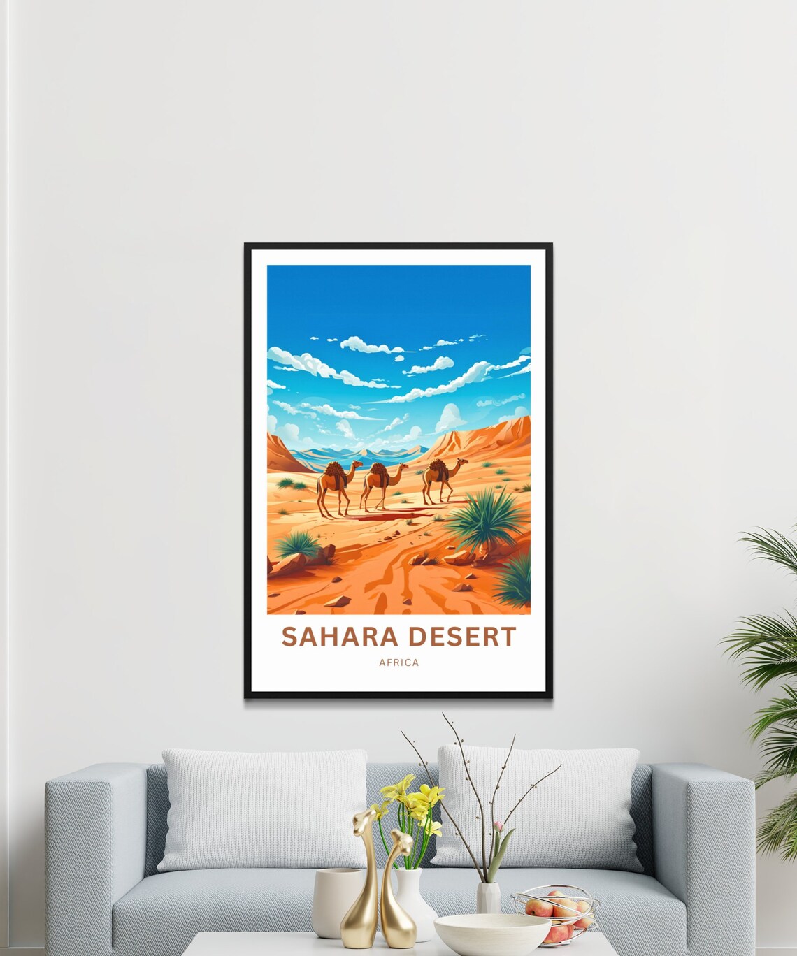 Sahara Desert Africa Camel Caravan Red Rock Dunes Adventure Poster - Image 2