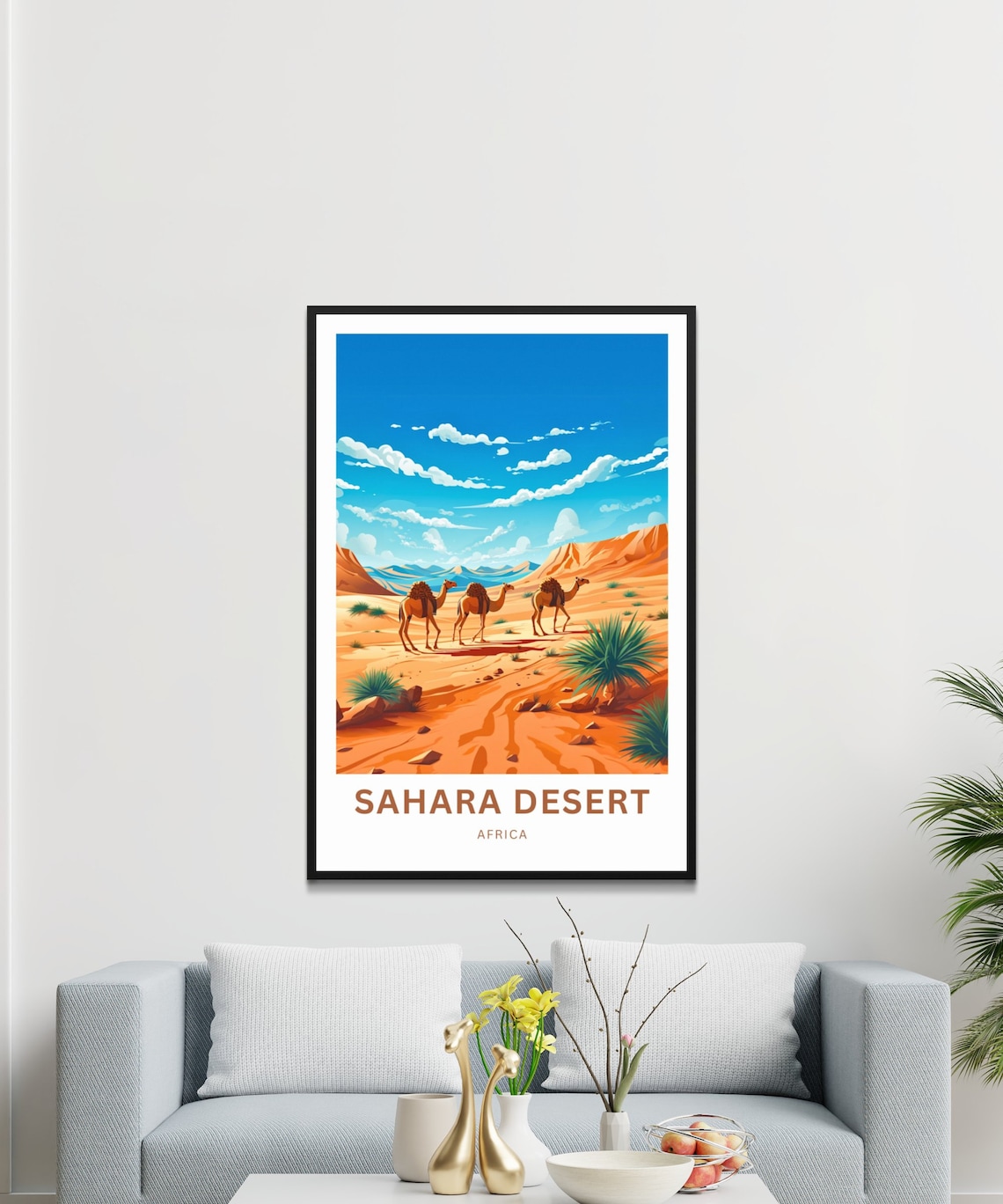 Sahara Desert Africa Golden Dunes Personalized Custom Text Poster - Image 2