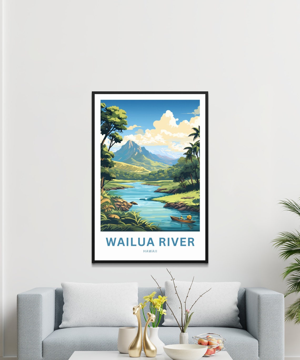 Wailua River Hawaii Island Canoe Adventure Personalized Poster - Image 3