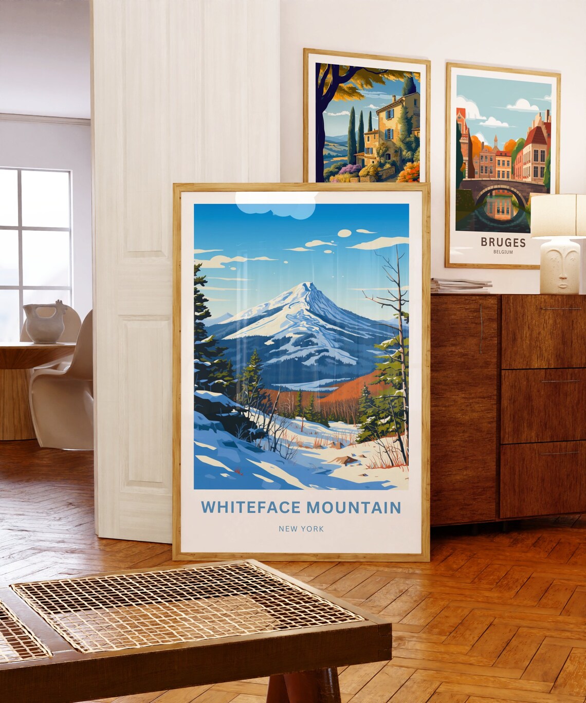 Whiteface Mountain New York Snowy Peak Winter Season Travel Poster - Image 5