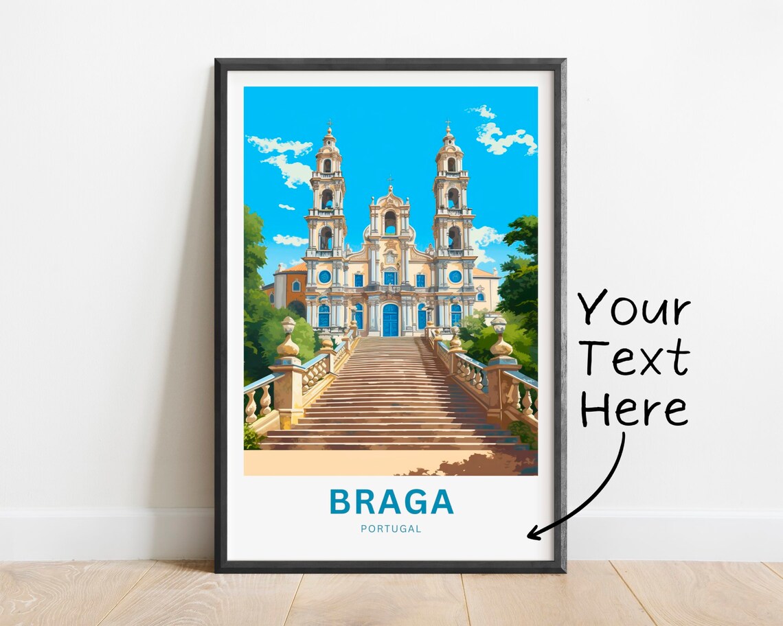 Braga Portugal Grand Staircase Baroque Sanctuary Personalized Poster