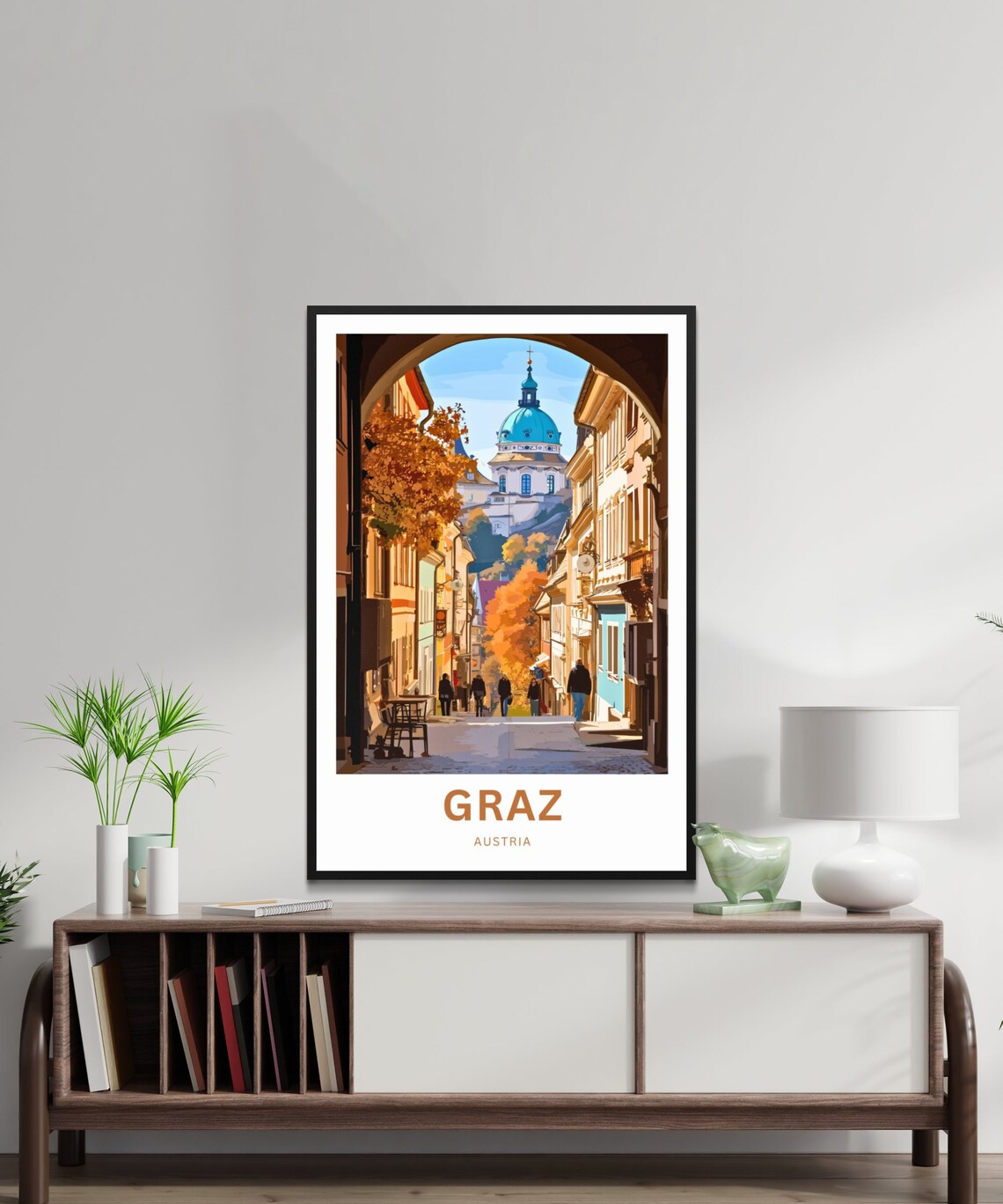 Graz Austria Historic Autumn Old Town Street Travel View Poster - Image 2