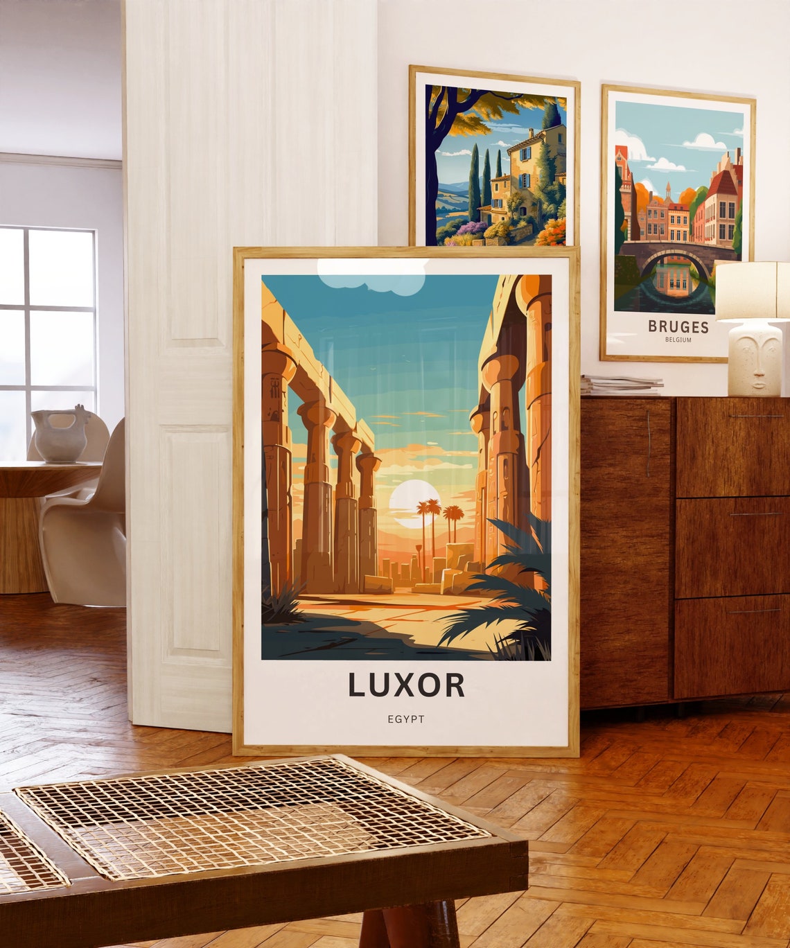 Personalized Luxor Egypt Ancient Temple Columns Sunset Poster - Image 5