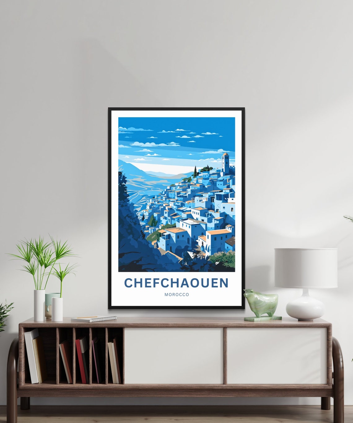 Chefchaouen Travel Print Chefchaouen Poster Morocco Wall Art Framed Present Gift Morocco Present - Image 2