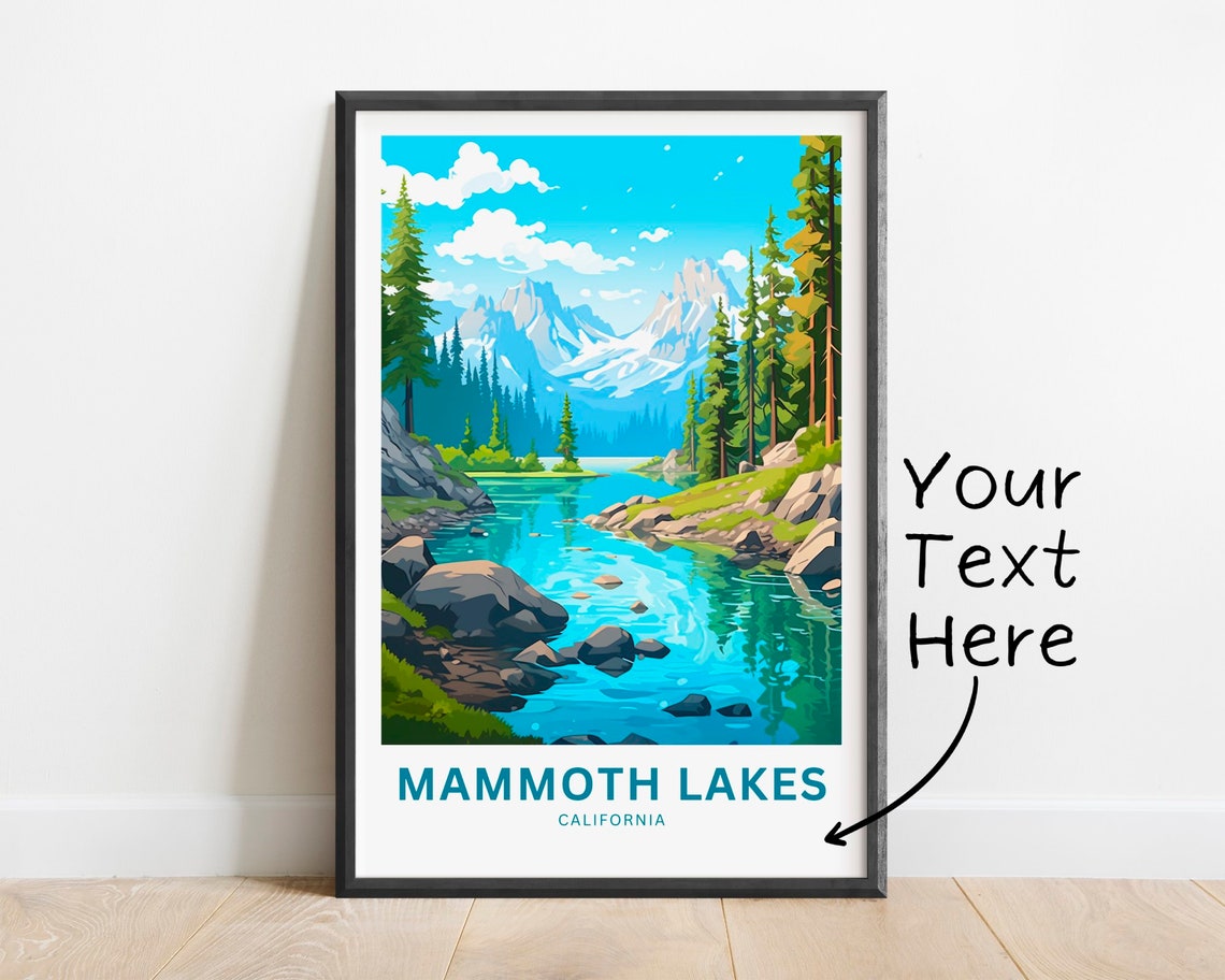 Mammoth Lakes California Personalized Alpine Lake Travel Poster