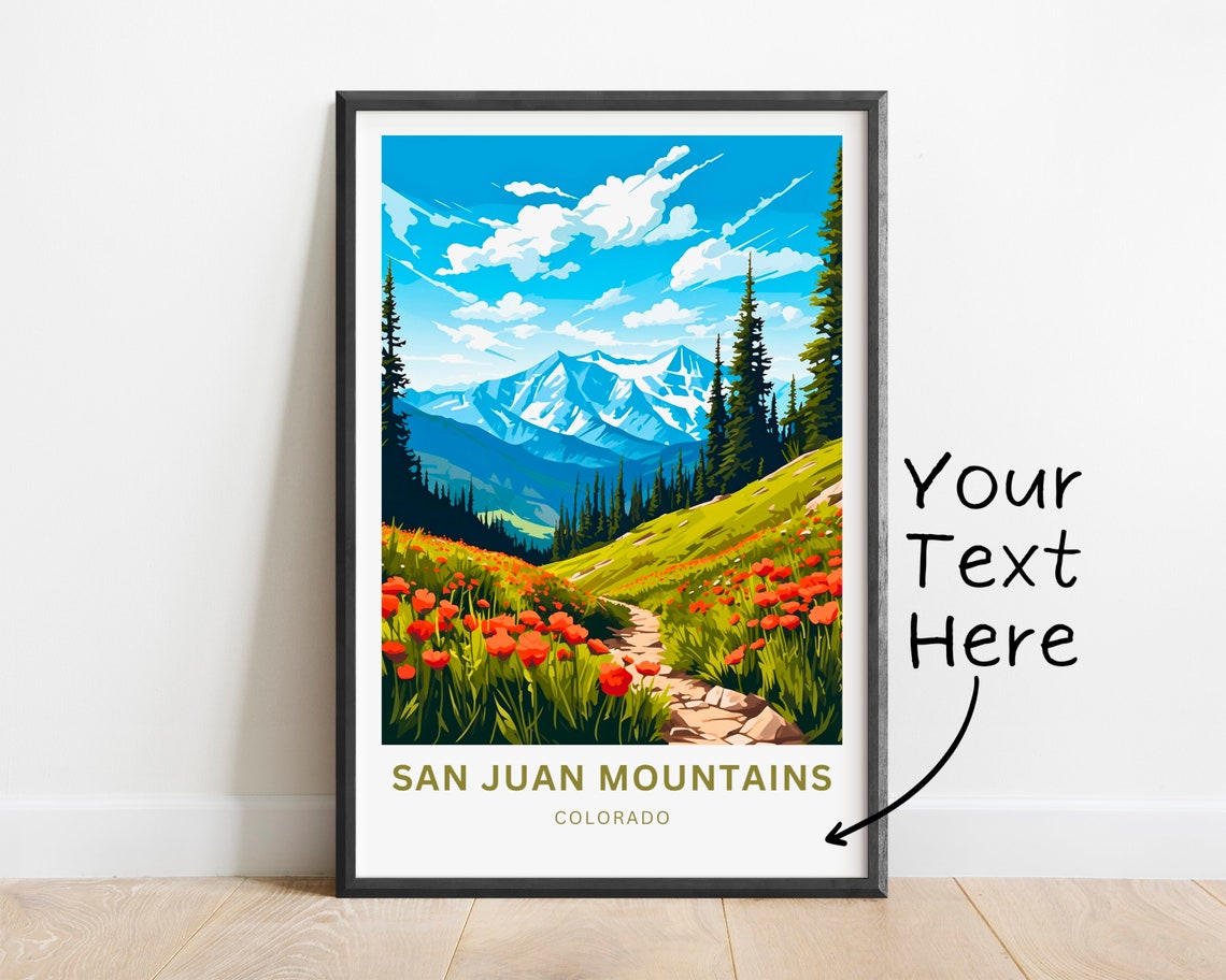 Personalized San Juan Mountains Colorado Wildflower Trail Poster