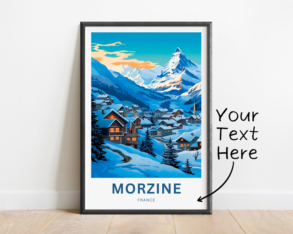Personalized Morzine France Ski Village Winter Custom Travel Poster