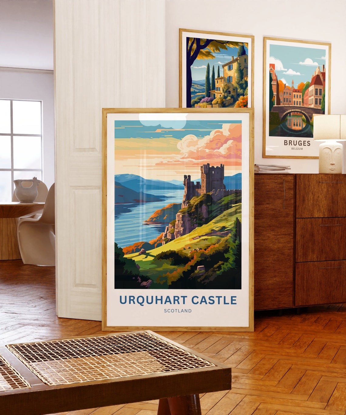 Personalized Urquhart Castle Scotland Custom Text Travel Poster - Image 3
