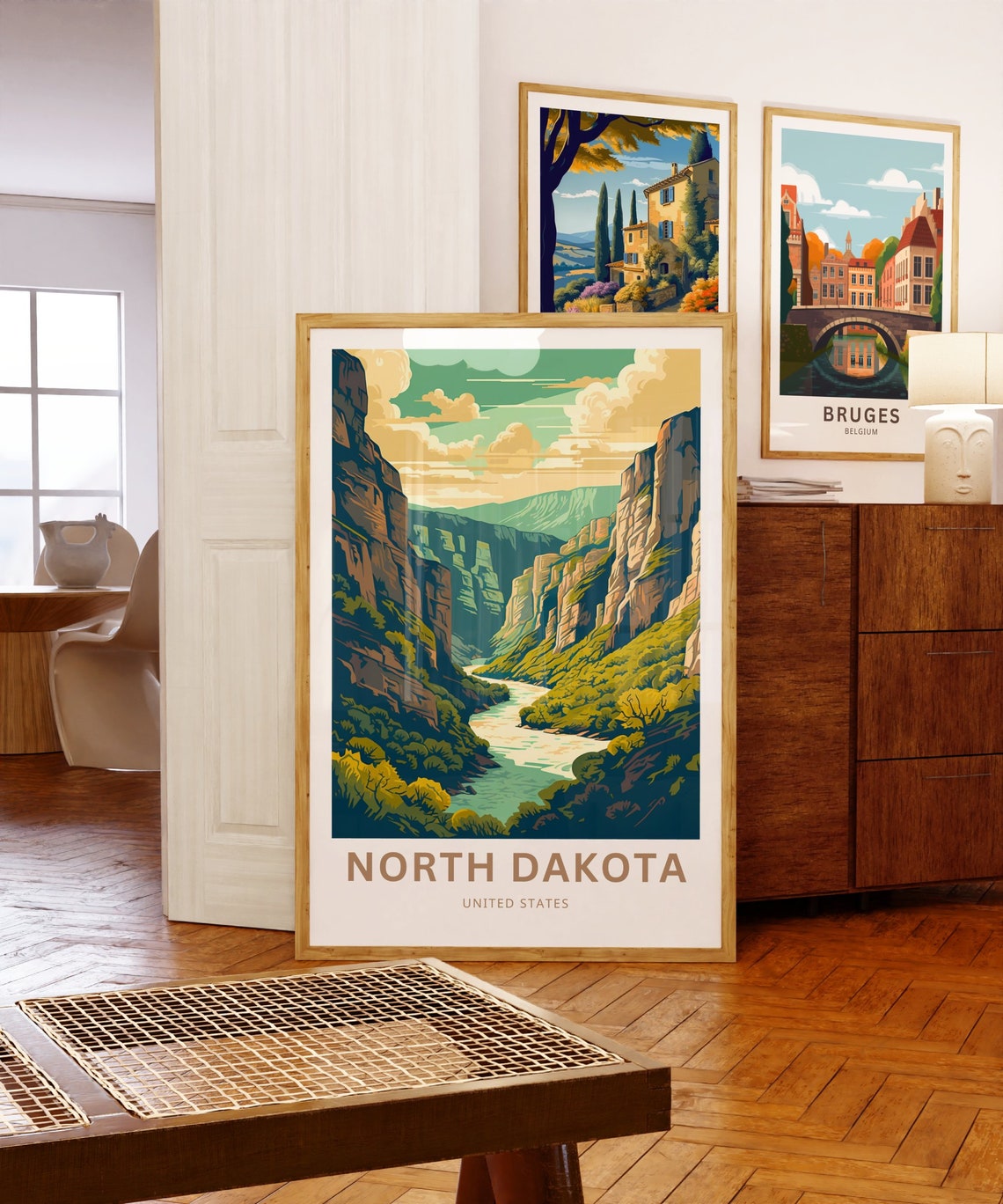 North Dakota Personalized River Canyon Gorge United States Poster - Image 5