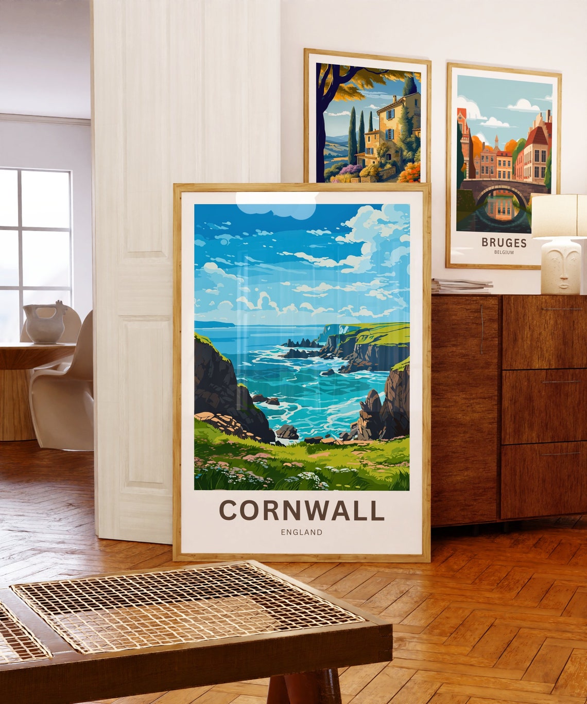 Personalized Cornwall England Rugged Coastline Travel Poster Gift Art - Image 5