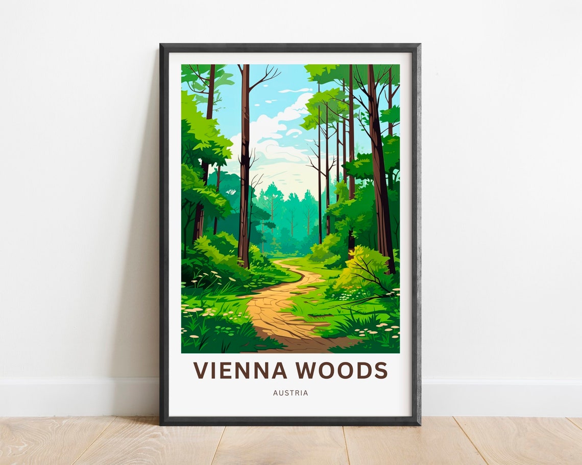 Vienna Woods Austria Green Summer Forest Path Nature Travel Poster