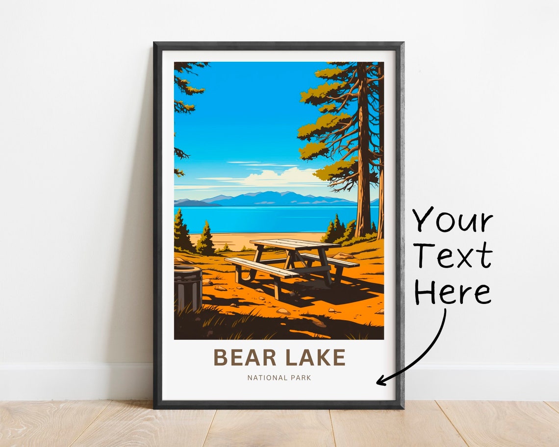 Personalized Bear Lake Travel Print Bear Lake Poster Colorado Wall Art Framed Present Gift Colorado Present