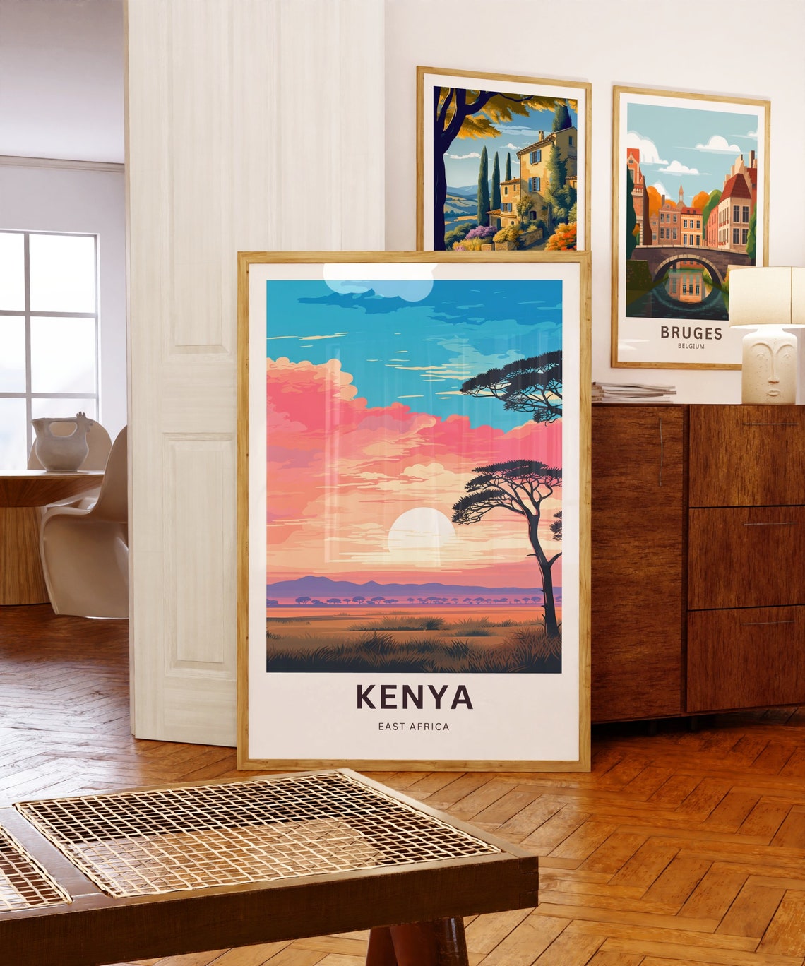Kenya East Africa Savanna Sunset Custom Text Personalized Poster - Image 5