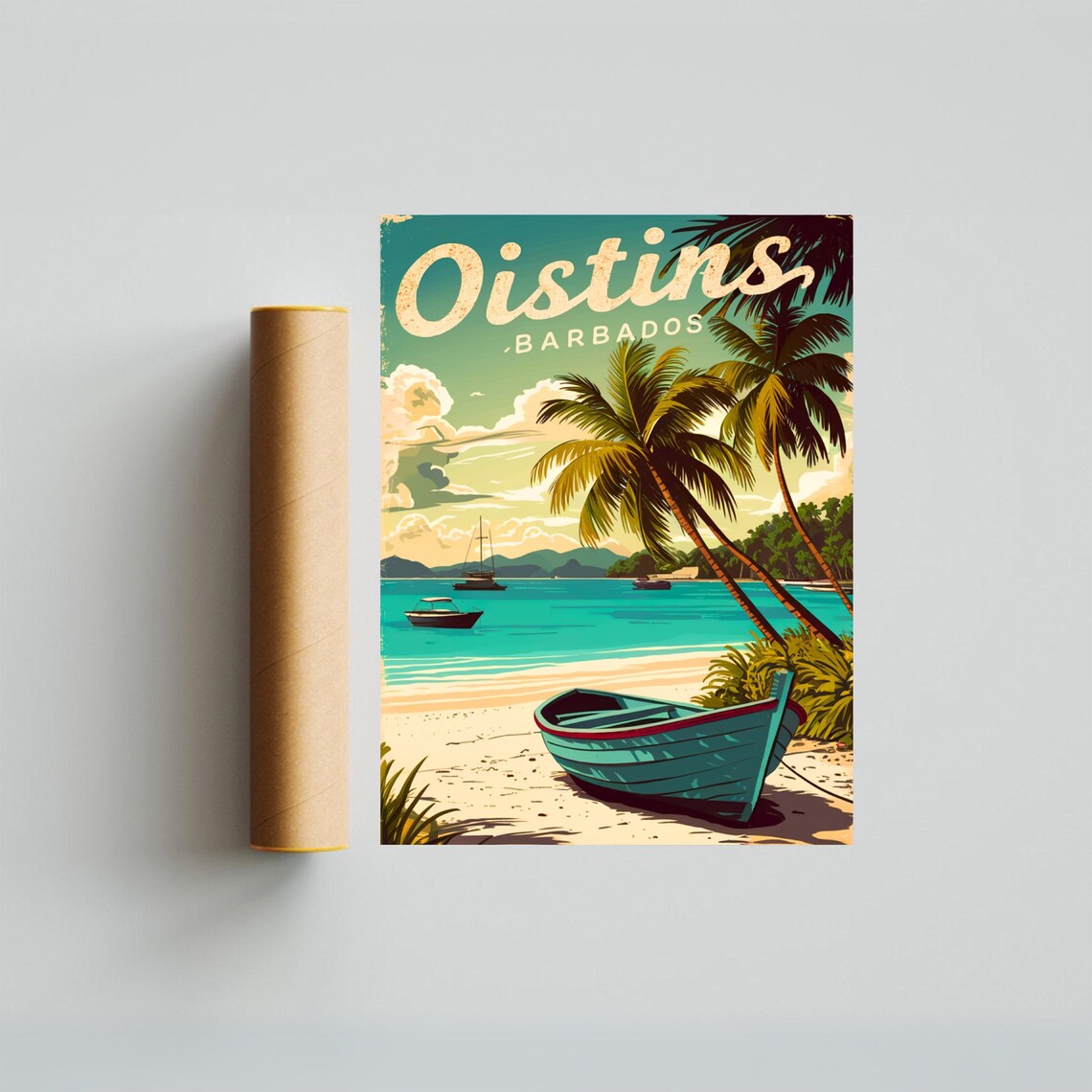 Oistins Vintage Travel Poster, Barbados Art Print - Image 4