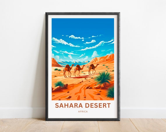 Sahara Desert Travel Print Sahara Desert Poster Africa Wall Art Framed Present Gift Africa Present