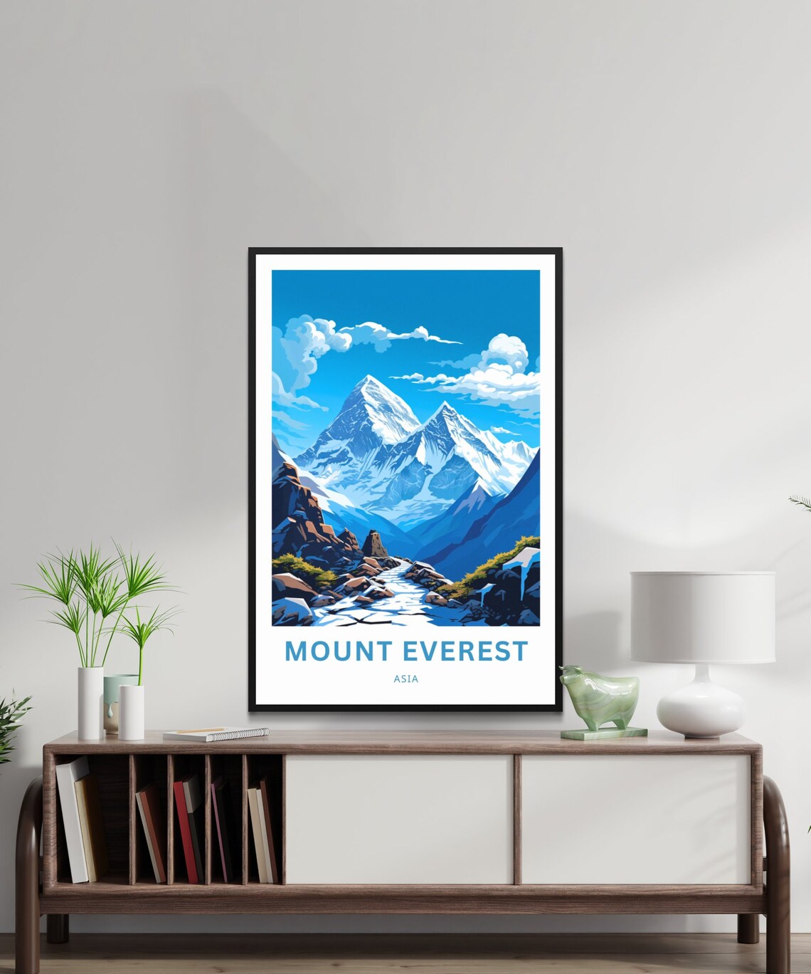 Mount Everest Asia Snow Peaks Glacier Mountain Valley Travel Poster - Image 2