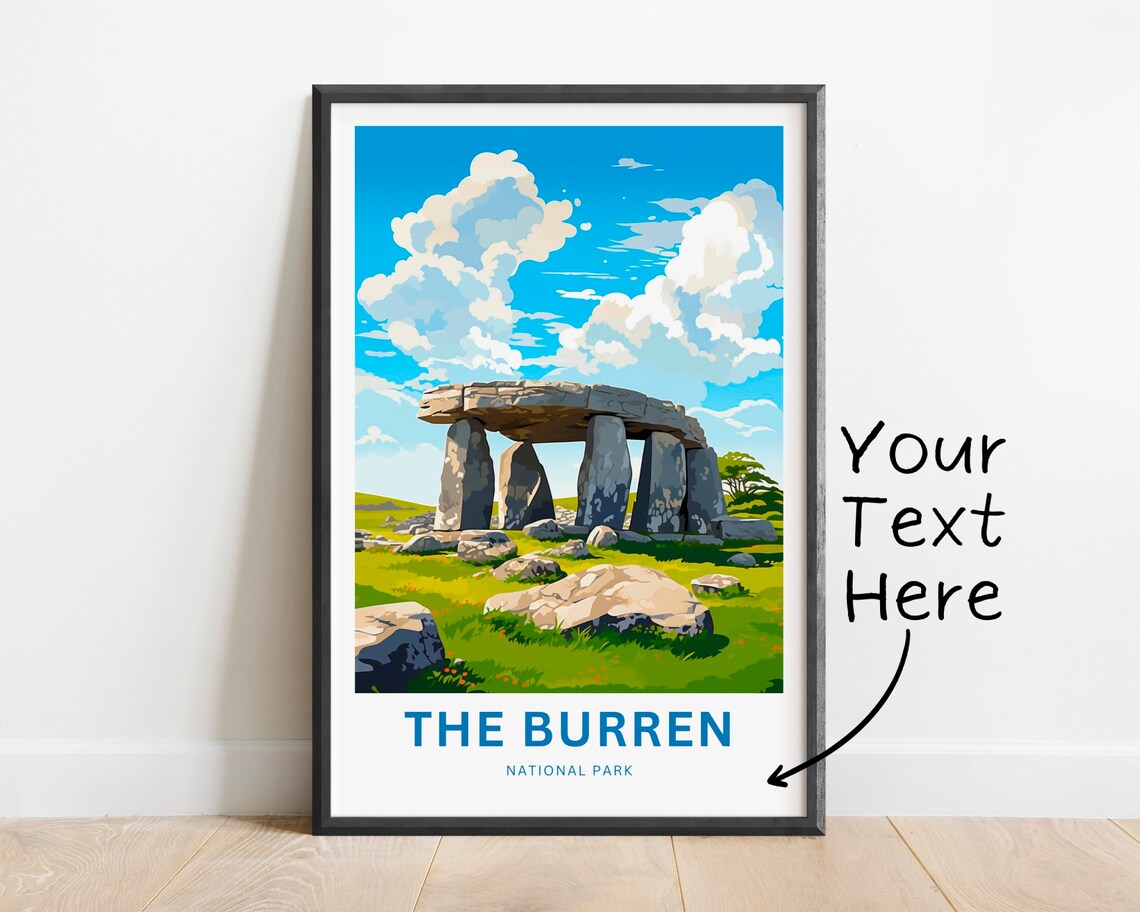 The Burren Ireland Dolmen Stone Personalized Travel Gift Poster