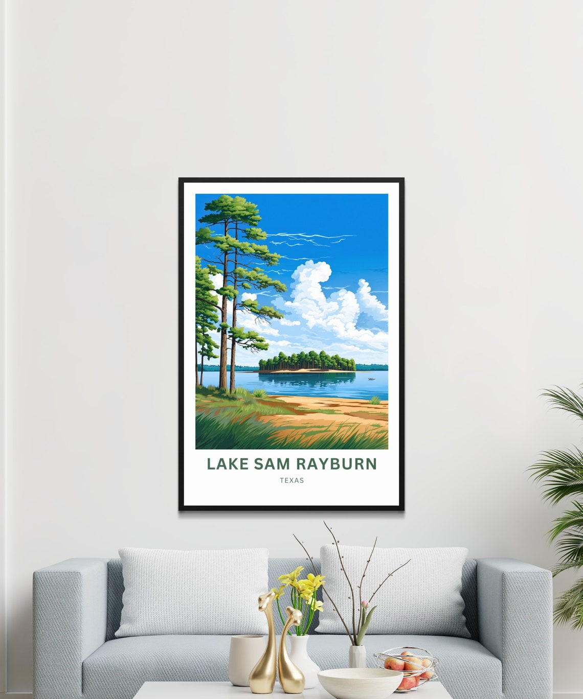 Lake Sam Rayburn Texas Pine Lake Island Personalized Travel Poster - Image 3