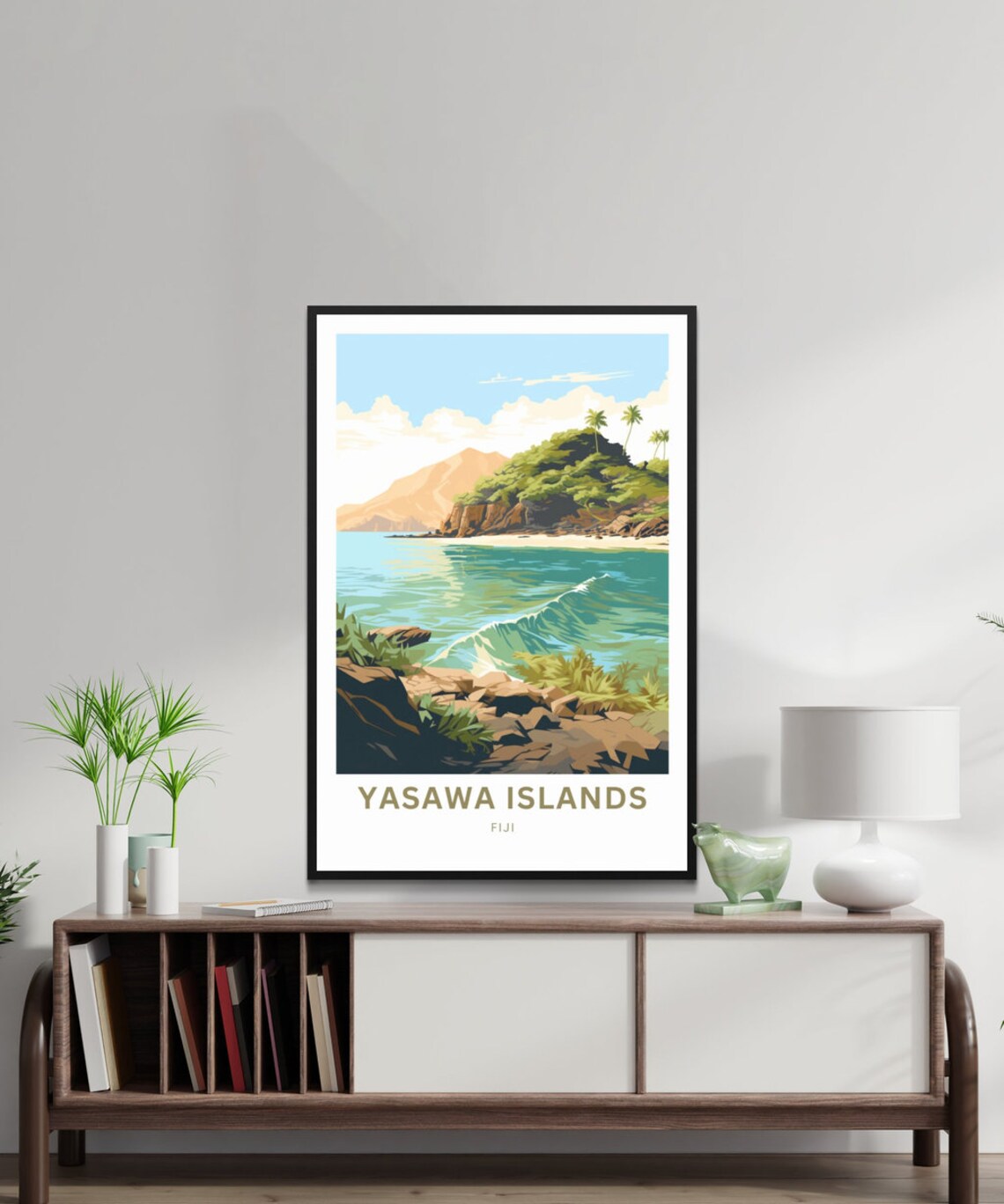 Yasawa Islands Fiji Personalized Tropical Bay Island Travel Poster - Image 2