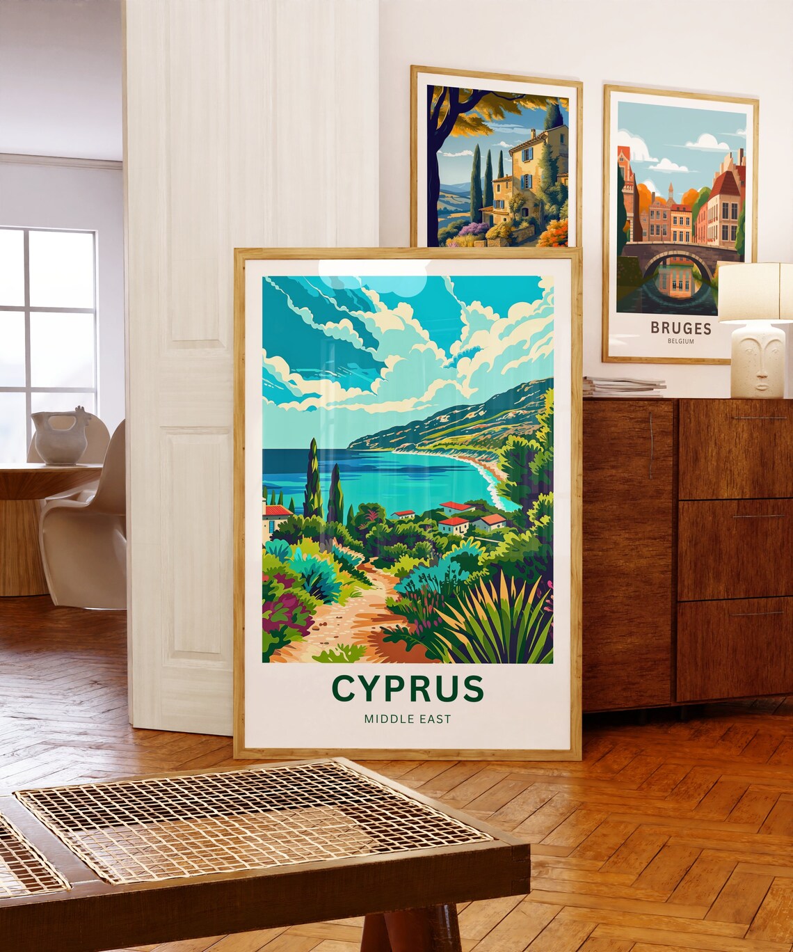 Cyprus Coastal Path Garden Bay Overlook Mediterranean Travel Poster - Image 5