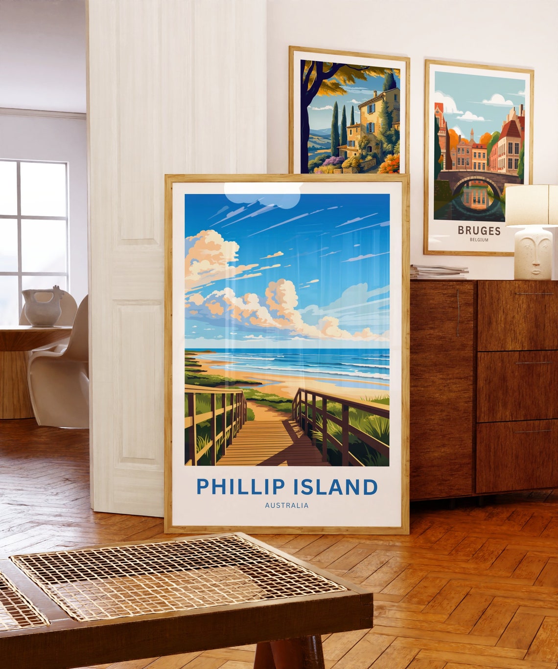 Phillip Island Australia Beach Boardwalk Bright Day Custom Text Poster - Image 5