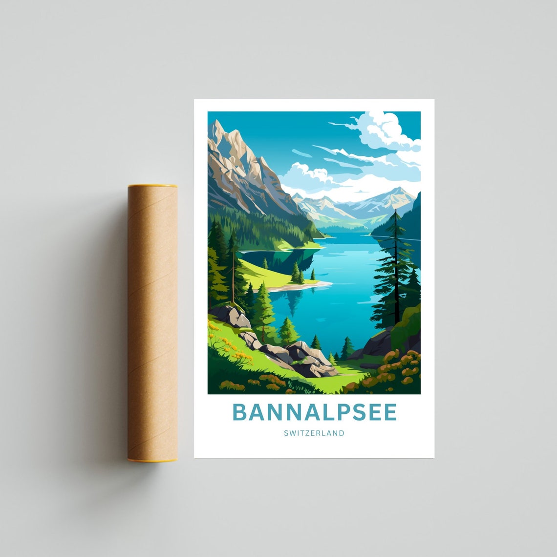 Bannalpsee Switzerland Turquoise Alpine Lake Mountain Poster - Image 4