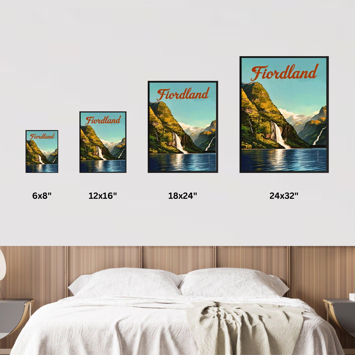 Fiordland Vintage Travel Poster Fiordland Print New Zealand Wall Art Framed Present Gift New Zealand Present - Image 3