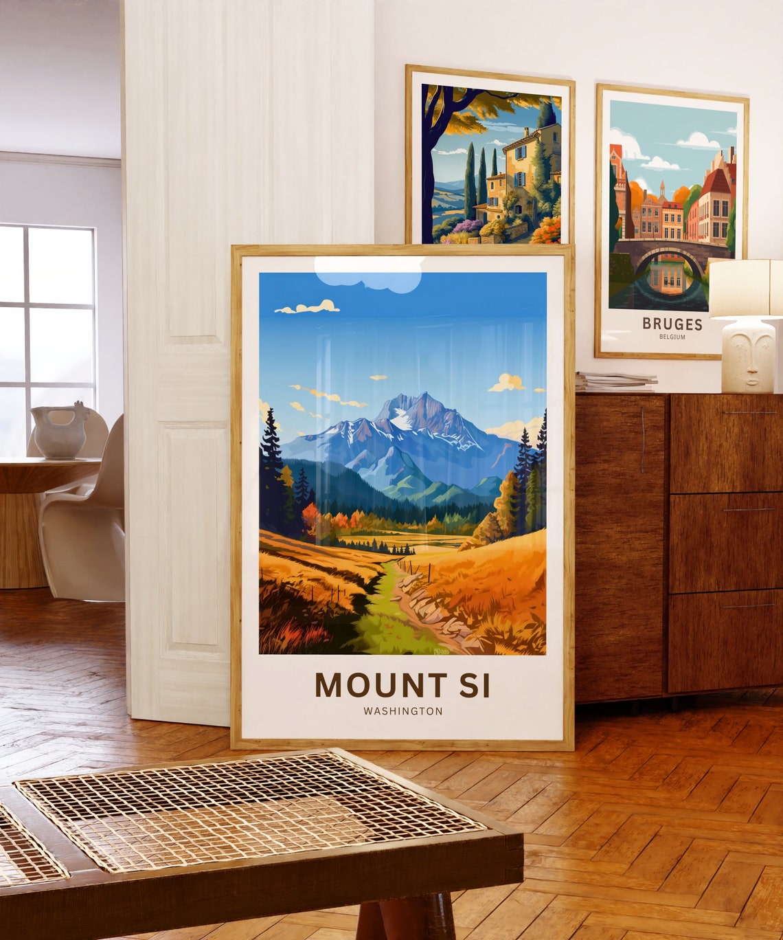Mount Si Washington Custom Text Autumn Meadow Peak Trail Travel Poster - Image 5
