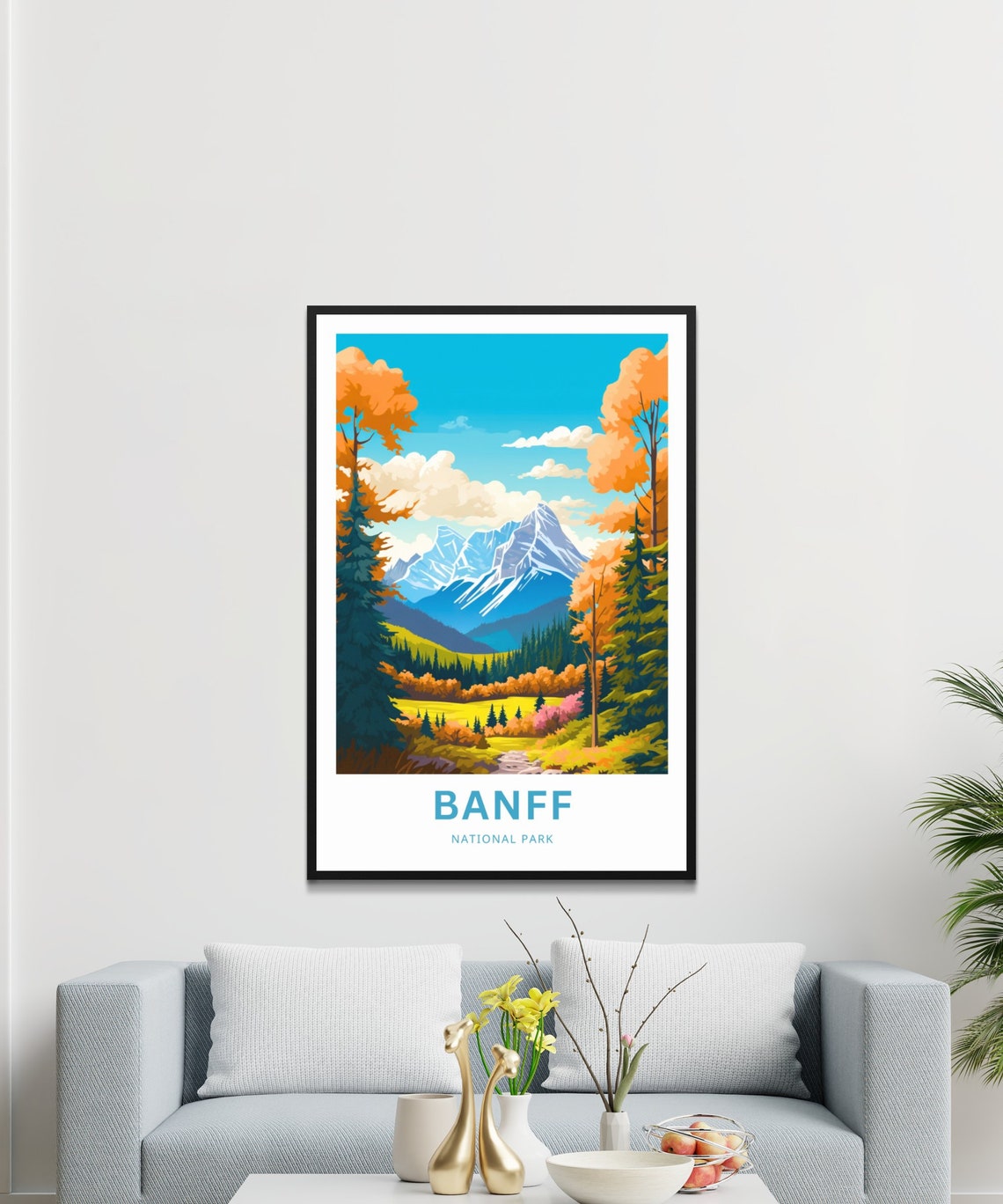 Personalized Banff National Park Autumn Wonderland View Poster - Image 3