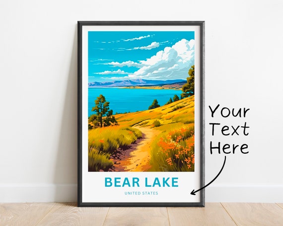 Personalized Bear Lake Travel Print Bear Lake Poster United States Wall Art Framed Present Gift United States Present
