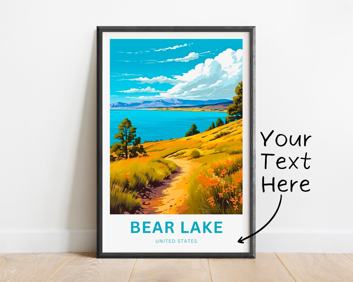 Personalized Bear Lake United States Wildflower Hillside Trail Poster