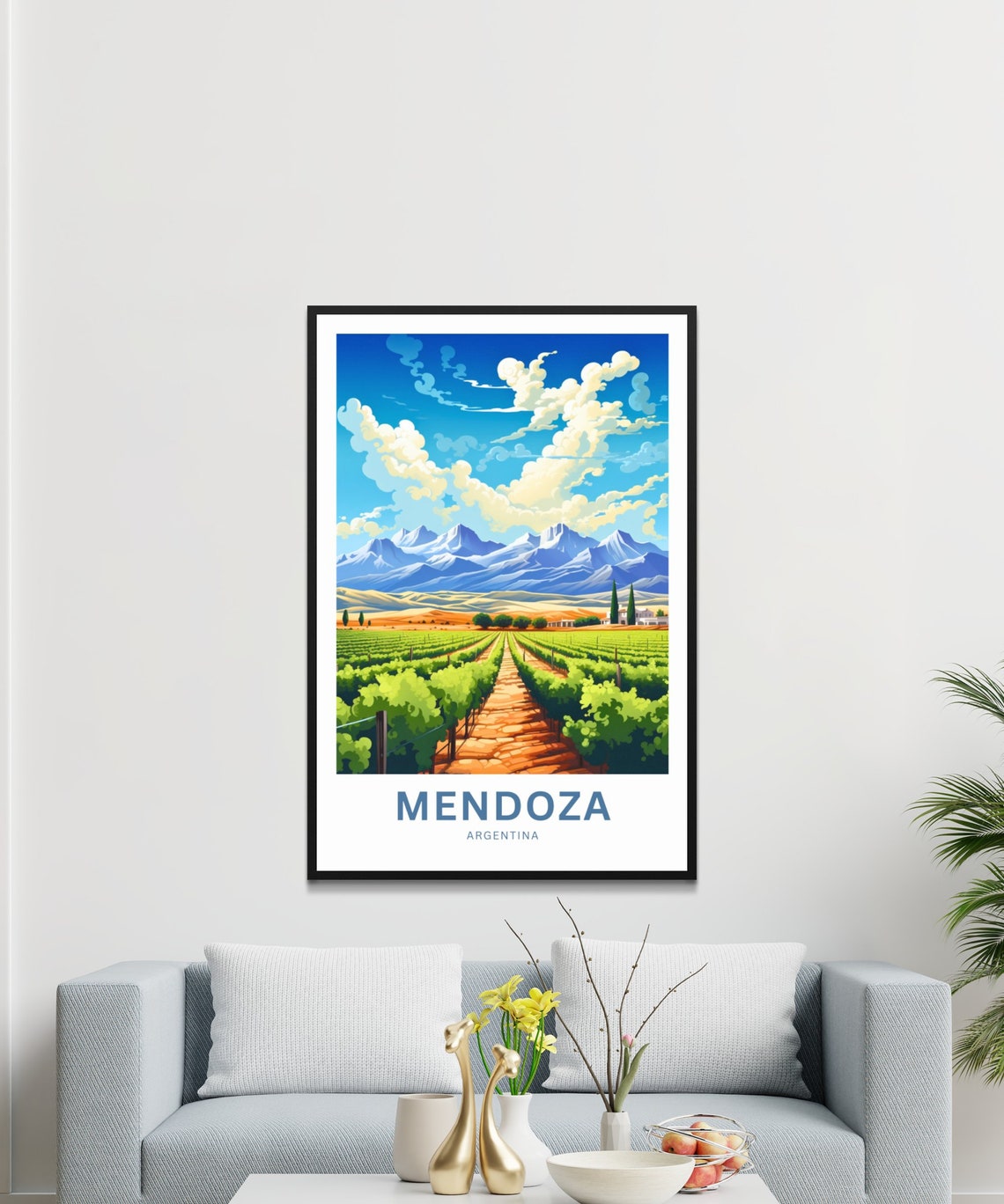 Personalized Mendoza Travel Print Mendoza Poster Argentina Wall Art Framed Present Gift Argentina Present - Image 2